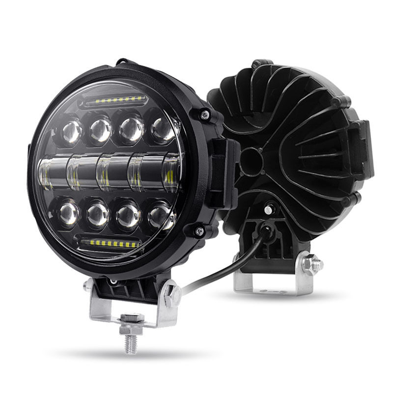 Black King Kong PAJERO cheetah pickup modified off-road front bar light BJ40 Wrangler tank 300 spotlights super bright