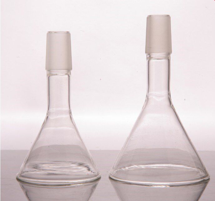 玻璃加料漏斗 磨口三角漏斗 进料漏斗90mm/75mm/60mm 24/19#标口