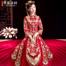 Xiuhe clothing 2021 new wedding bride Xiuhe female Chinese dress dragon and phoenix coat toast dress thin show kimono summer