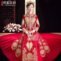 Xiuhe dress 2021 new wedding bride female Chinese wedding dress thin Xiuhe toast dress dress show kimono summer section