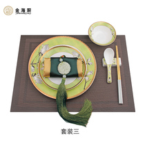 Hotel pendulum Western food flat disk set Chinese modern model house tableware ceramic Western plate steak plate house