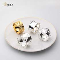 Hotel table silver napkin buckle Model room tableware hollow round buckle mouth cloth circle meal buckle European Western meal buckle