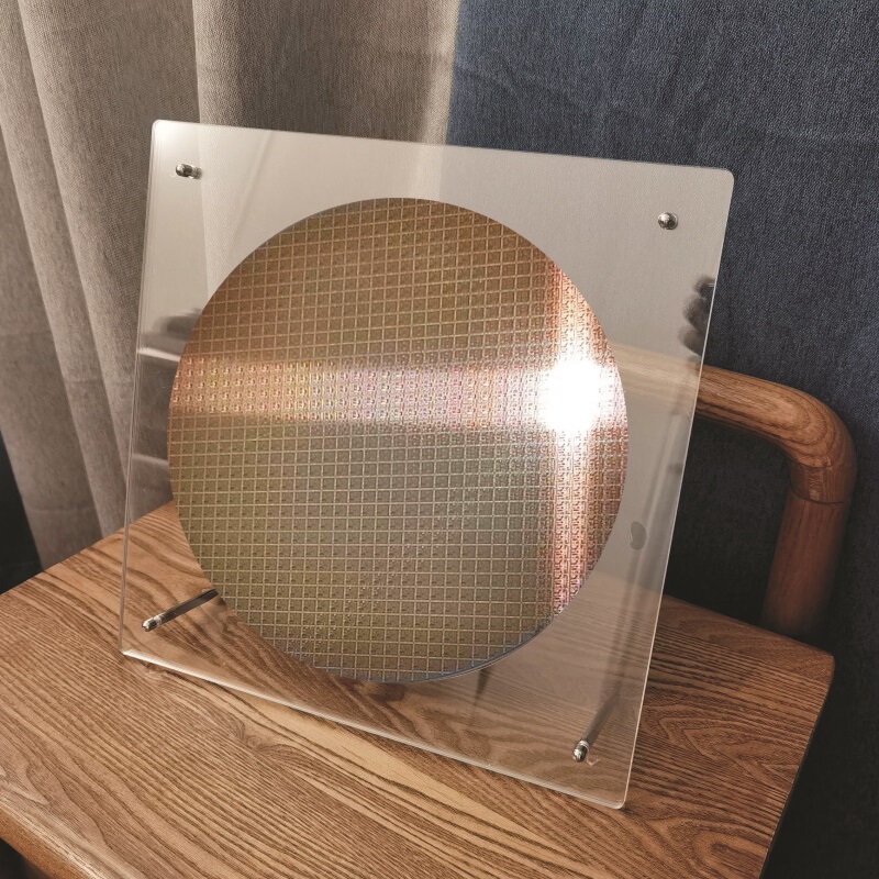 Acrylic Display Frame for Various Inch Silicon Wafers, Monocrystalline Silicon Electron Microscope Substrate Wafer Oxide Wafer Display Rack Storage Box