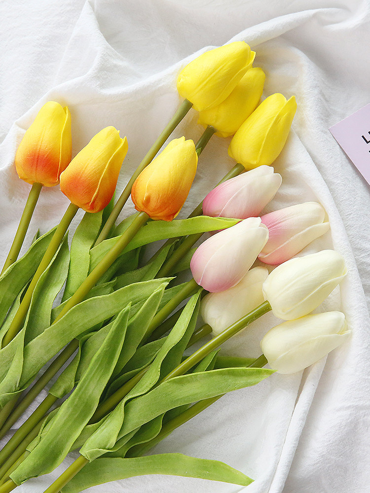 Simulation flower tulip ins photo props Net red ornaments decoration shooting swing props photography background photo