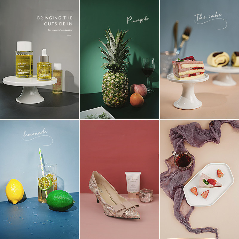 Morandi background paper photo background cloth in red swing decorative food photography props shooting props