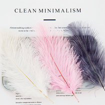 White Ostrich hair feather ins photo props ornaments Nail art hand girl cosmetics shooting background