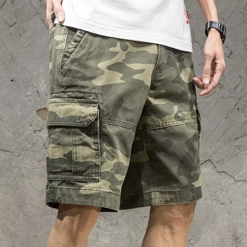 Clearance Sale Camouflage Cargo Shorts for Men, Summer Wear-Resistant Multi-Pocket Mid-Length Pants, Sports Casual Loose Five-Point Shorts