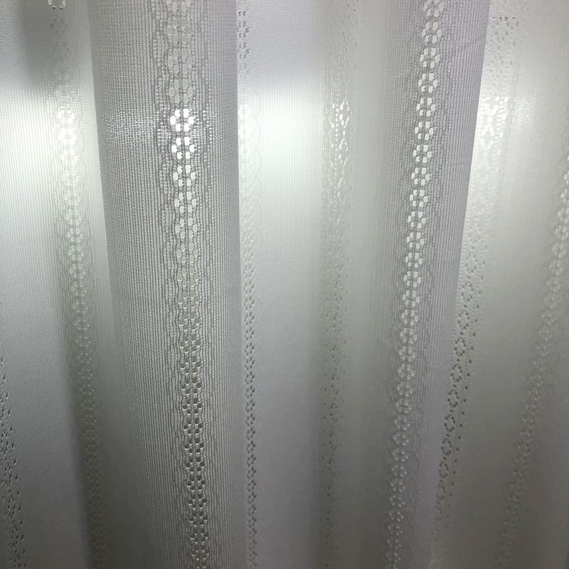 Lace Hollow Shade Yarn Translucent and Opaque Lace Hollow White Yarn Vertical Striped Window Screen Bay Window Screen