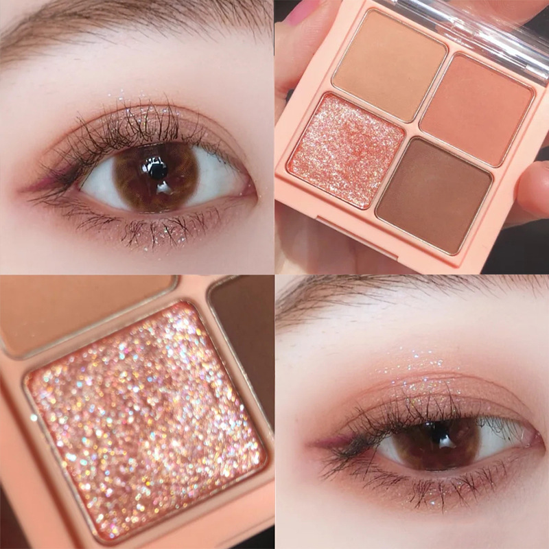 Four-color mini eyeshadow palette 2021 new flagship store earth color eyeshadow palette ins cheap students