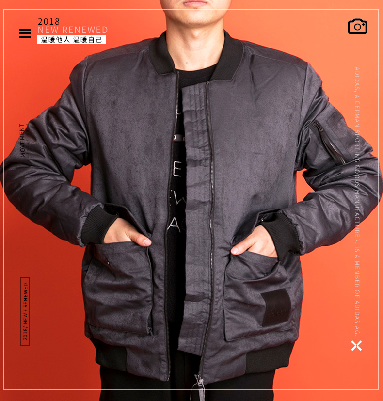 Adidas nam 2018 mùa đông mới thể thao giản dị mặc áo ấm cổ áo cotton cổ áo CY8625 áo phao gile nam