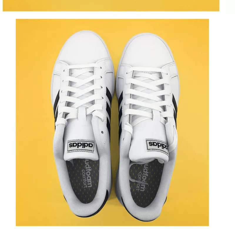 Giày nam Adidas NEO Giày nữ mùa hè mới nhỏ màu trắng da thể thao Giày đế thấp thông thường F36392 - Dép / giày thường