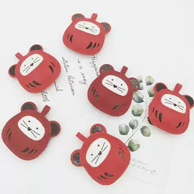 Xiamei hand made the rat creative gift handmade leather material bag diy with cut hole new year sheepskin key chain