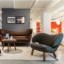 Creative single sofa chair modern Japanese low chair fabric bedroom hotel leisure designer Gannet chair with pedal