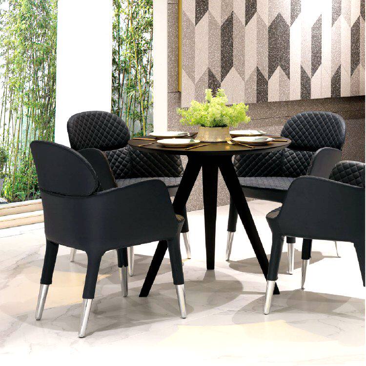 Creative design Nordic small apartment round dining table sample house display center three-legged negotiation table 80cm round modern minimalist home