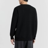 Черный демисезонный трендовый трикотажный свитер, круглый воротник, изысканный стиль, оверсайз