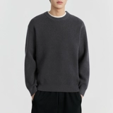 Демисезонный трендовый цветной трикотажный свитер, круглый воротник, оверсайз