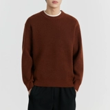 Демисезонный трендовый цветной трикотажный свитер, круглый воротник, оверсайз