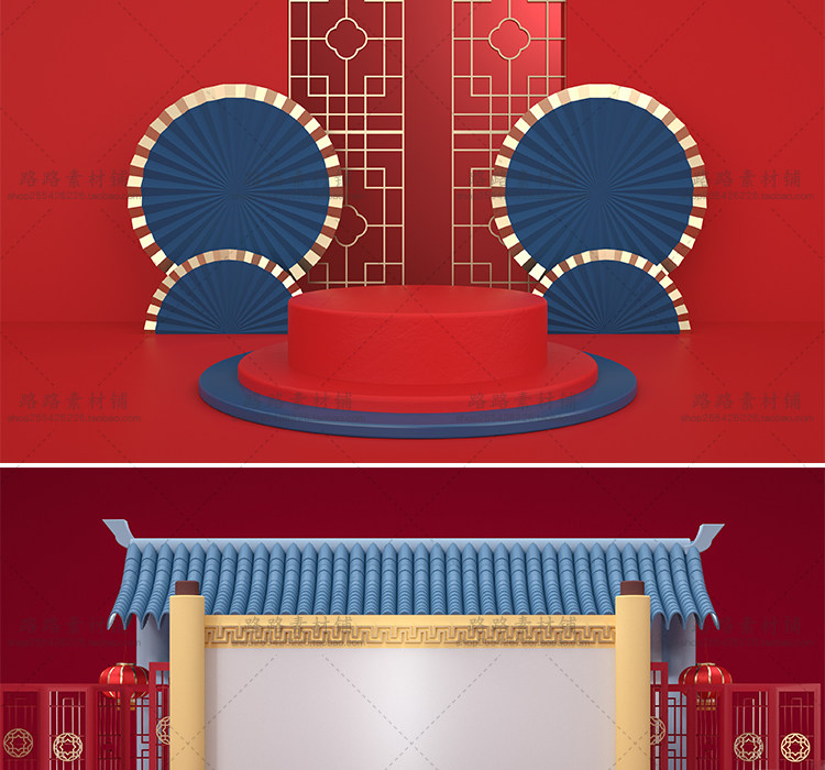 模型-C4D国潮场景模型精选集，110个C4D文件+PSD文件+JPG预览图插图49小新卖蜡笔