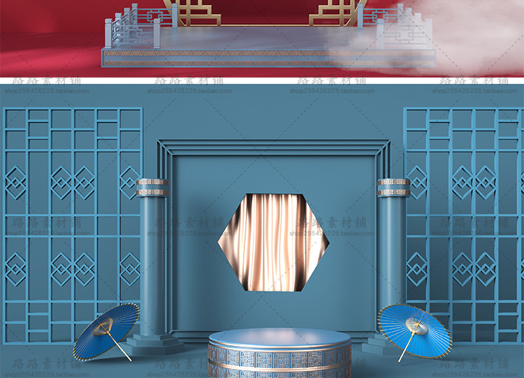 模型-C4D国潮场景模型精选集，110个C4D文件+PSD文件+JPG预览图插图77小新卖蜡笔