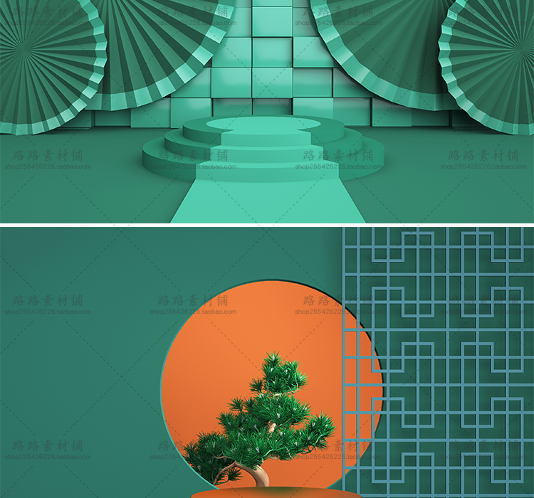 模型-C4D国潮场景模型精选集，110个C4D文件+PSD文件+JPG预览图插图36小新卖蜡笔