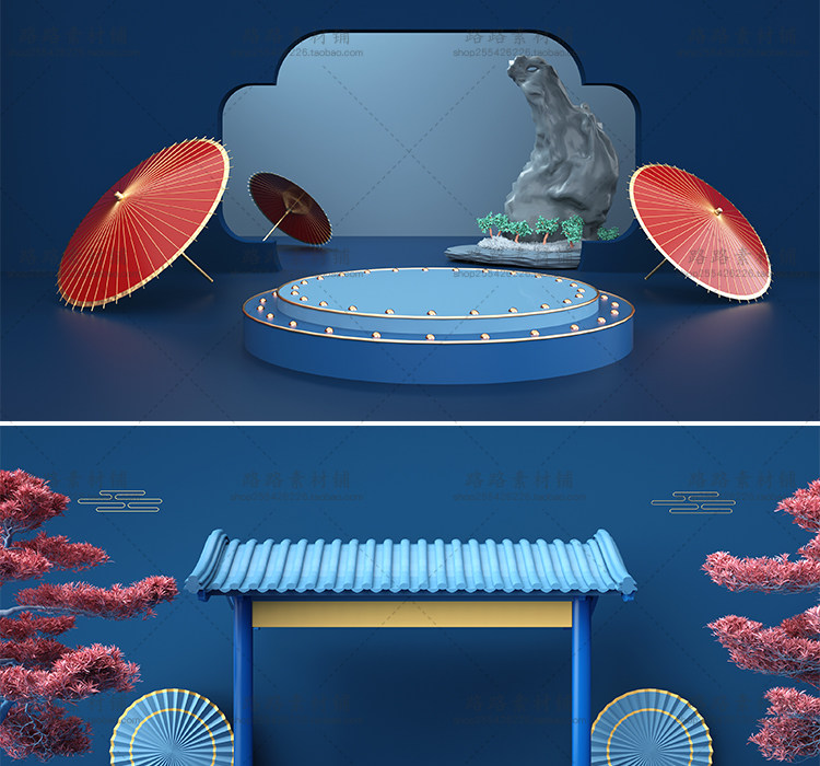 模型-C4D国潮场景模型精选集，110个C4D文件+PSD文件+JPG预览图插图62小新卖蜡笔