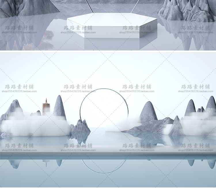 模型-C4D国潮场景模型精选集，110个C4D文件+PSD文件+JPG预览图插图52小新卖蜡笔