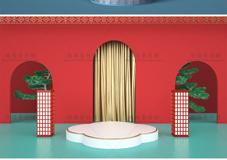 模型-C4D国潮场景模型精选集，110个C4D文件+PSD文件+JPG预览图插图78小新卖蜡笔