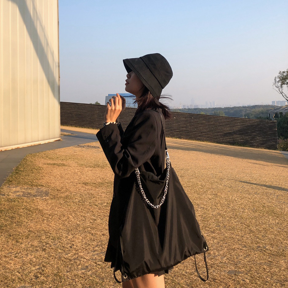 Brief Design Single Shoulder Bag Carry-on Travel Bag Chain Bag Women Bunches Pocket Bunches Pocket Double Shoulder Bag Casual Boomer Cool