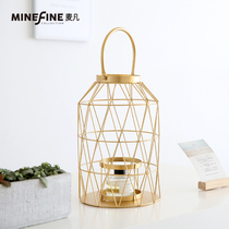 Maifan European-style simple wrought iron candle holder abstract bird cage black home shop furnishings decorative ornaments