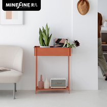 Maifan Nordic simple wrought iron shelf Household floor storage shelf Simple living room storage rack balcony flower rack