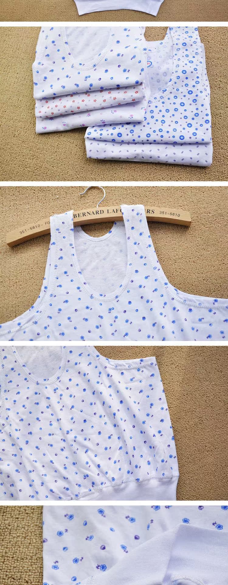 3 miếng! Trung niên vest ngắn đồ lót nữ tuổi già áo len cotton bà già vest bông ao lot nam