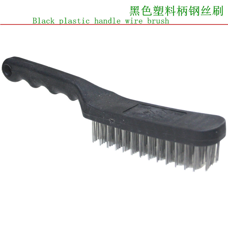 Wire brush plastic stainless steel knife brush stainless steel wire copper wire barbecue kitchen cleaning and derusting wooden handle small iron brush