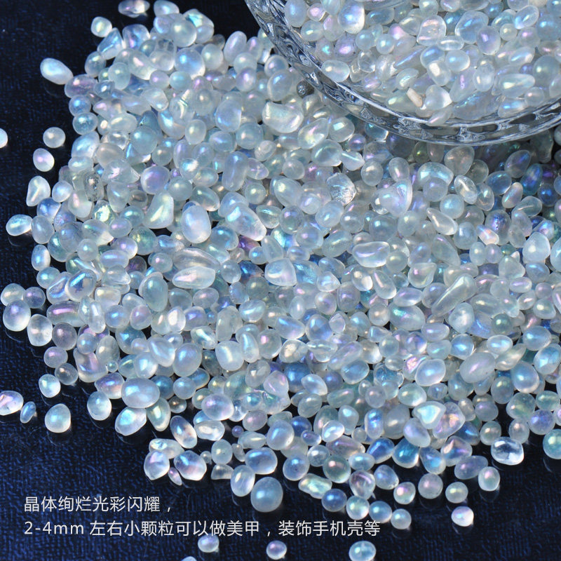 天然クリスタルムーンストーンの砕石ブレスレット。消磁・浄化作用があり、ブルームーンストーンは水槽、造園、植木鉢、装飾などに適しています。