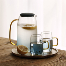 Nordic gradient marble cold kettle high temperature resistant large capacity padded glass explosion-proof cold kettle water cup set