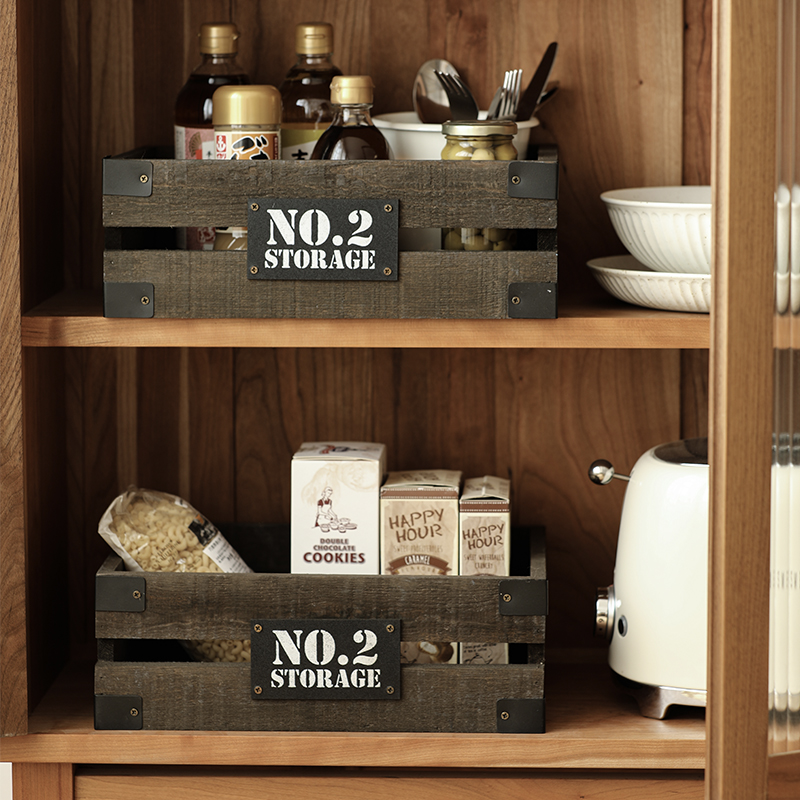 Wooden storage box net red wooden desktop finishing box kitchen storage box drawer skin care products vanity box shelf