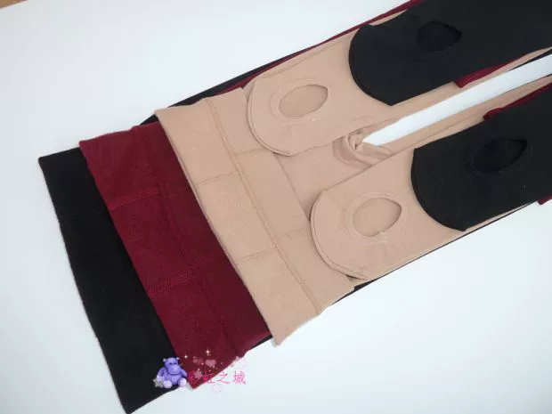 Mở tất lười đế và nhung dày romper vớ nhung mỏng xà cạp vớ chải dày ấm