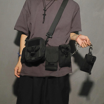 ins trendy new tactical multi-pocket chest bag hip hop Bundy mobile phone string bag DIY tactical functional fanny pack crossbody bag