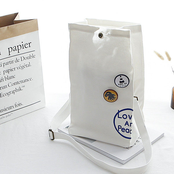 The Parking Ginza Japan Fujiwara Men's and Women's Art Deter Hand Take the Backward Inclined Cross-Sail Cloth Bag