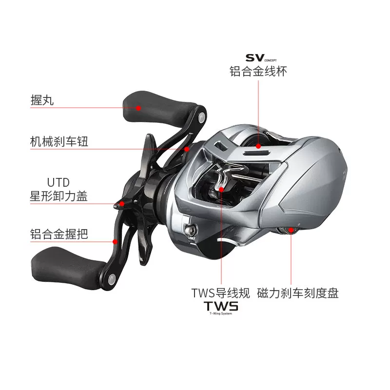 Daiwa 25 Alpha Series ALPHAS SV TW Silver Stream Moonlight Beauty Lure Water Drop Wheel