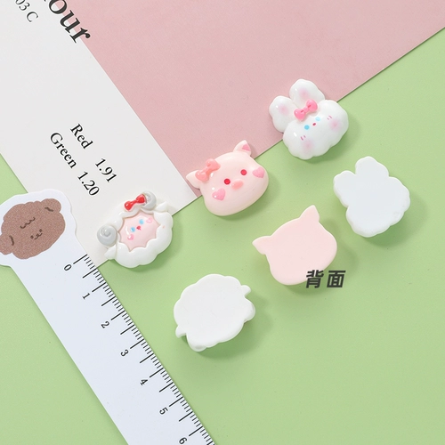 Мультяшный кролик с аксессуарами, кремовая заколка для волос, чехол для телефона, шпильки для волос ручной работы, DIY