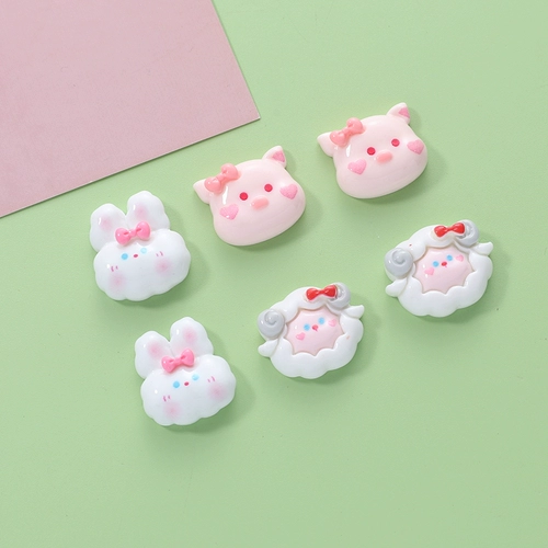 Мультяшный кролик с аксессуарами, кремовая заколка для волос, чехол для телефона, шпильки для волос ручной работы, DIY