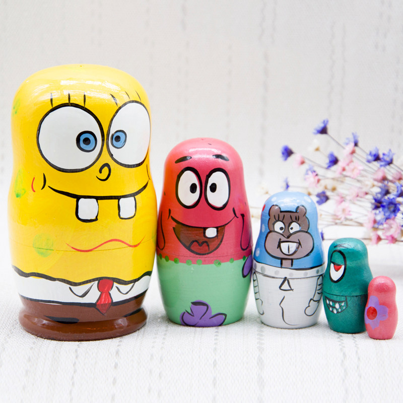 Russian Featured Crafts 5 Layers Sponge Baby Sets Dolls Puzzle Toys Cartoon Cute Children Presents