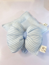 Small crowddesign pure handmade ins blue and white striped butterfly knot pure cotton clip cotton pendant bag hanging decoration car hanging door hanging