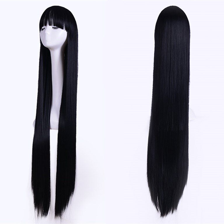 Wig female Cosplay Antique Animation Wig Set 100cm1m Pure Black Long Direct Female Naturally Super Long Hair Cos