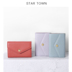 STAR TOWN / Star Town Đơn giản Thẻ ngắn Vỏ da Phong bì Ví Coin Túi đa chức năng túi cầm tay nam Chủ thẻ
