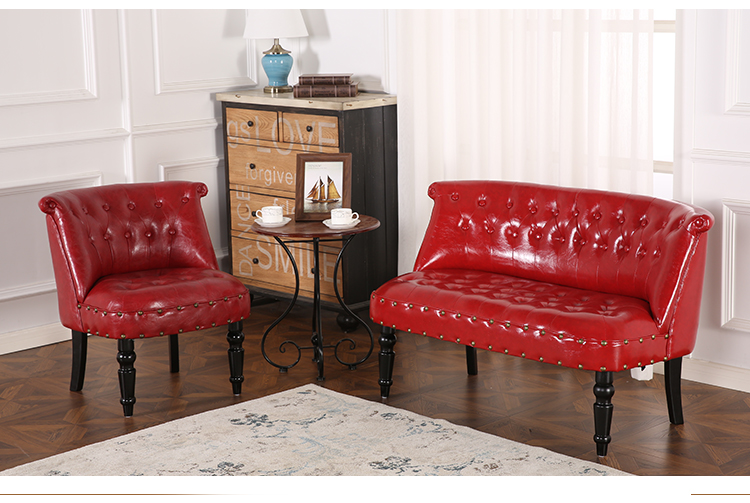 Âu Mỹ nhỏ sofa vải nhỏ bedroom apartment cửa hàng quần áo cửa hàng cafe ba đi văng đôi - Ghế sô pha sô pha