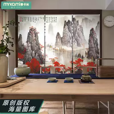 McCammy rolling curtain curtain lifting landscape painting bathroom curtain waterproof blackout living room bedroom roll