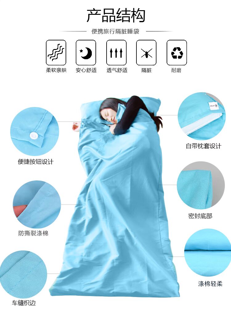Khách sạn bẩn túi ngủ người lớn du lịch ngoài trời túi ngủ người lớn trong nhà polyester bông xách tay kinh doanh khách sạn túi ngủ túi ngủ naturehike u250