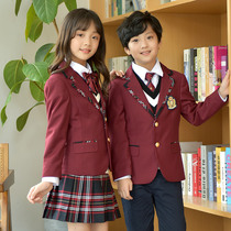 Han Edition College Wind Class Suit Jacket Spring Autumn Winter Childrens Clothes Elementary School Childrens School Uniform Kindergarten Garden Suit Suit