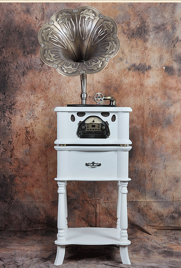 Виниловый проигрыватель 摩范 大喇叭留声机 仿古lp黑胶唱片机 复古老式电唱收音机u盘蓝牙 Mocafine